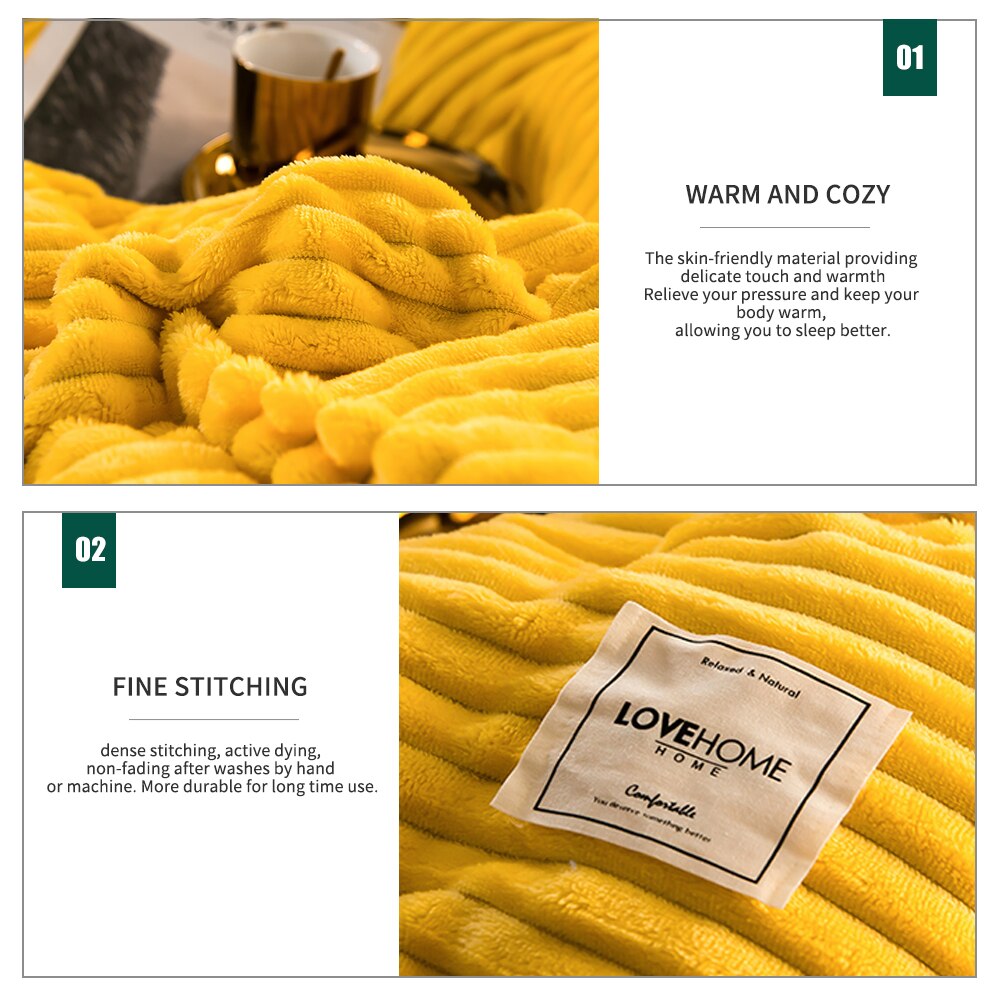 neue Winter Weiche Warme verrotten Gelb Korallen Samt Decke Bett Abdeckung Ein Stück Flanell Verdickung Warme Bettdecke Bettwäsche Abdeckung