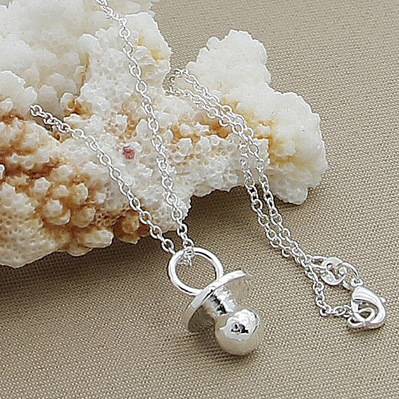 925 argento di Fascino Tettarelle Da Biberon Collane Con Pendente Per Le Donne di Moda Gioielli In Argento