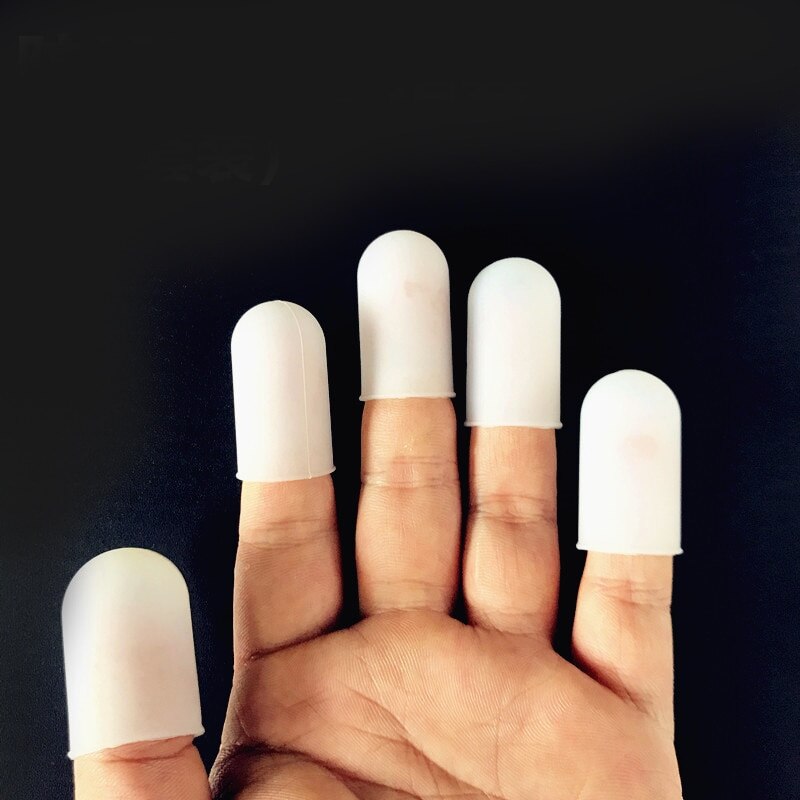 5pcs Silicone Fingers Cover Cap Fingertip Protector Insulation Finger Guard Anti-skid Set Finger Protect Barbecue Kitchen Tools