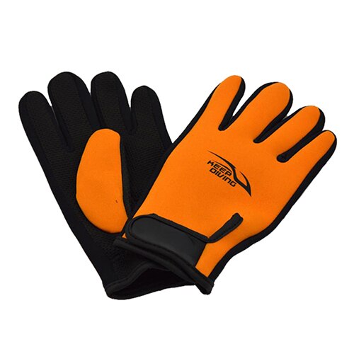 Guantes de esnórquel de neopreno para hombre y mujer, 2MM, antideslizantes, protegen las medusas, cálidos, para invierno, esquí, buceo, equipo necesario: Orange / L