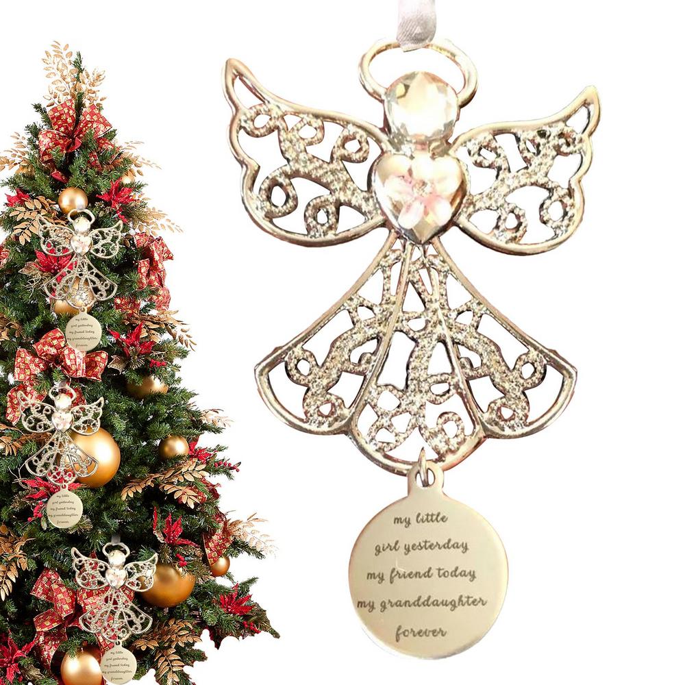 EngelsflüGel-Gedenkornament, Feiertagsfeiern, Ornamente, Dekor, Metall, rustikale Gedenkornamente, Kunsthandwerk für Höhle Weihnachtsbaum: Grün