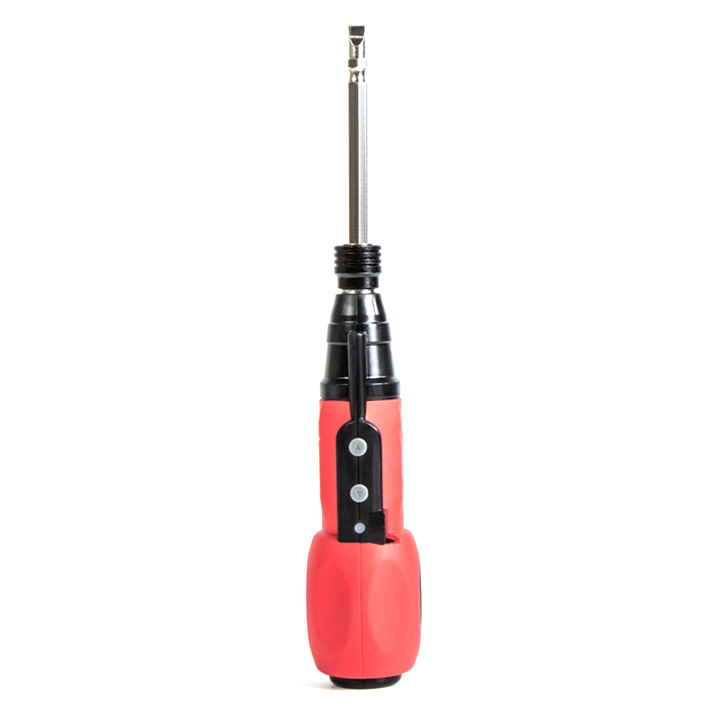 Electric Screwdriver LED Anti-Slip Rod Handle Electric Automatic Screwdriver Kit with Bit Torque USB Drill Electric Batch Tool: Red
