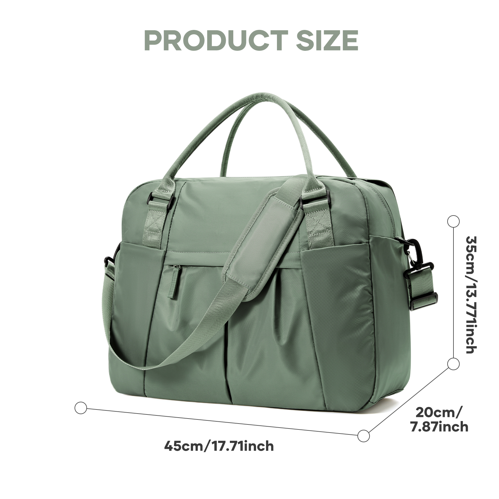 Borse da viaggio da palestra per donna uomo, borse da viaggio per bagagli a mano 40x20x25 Borsa Ryanair, borsa a tracolla impermeabile Borsa da fitness per esercizi: verde