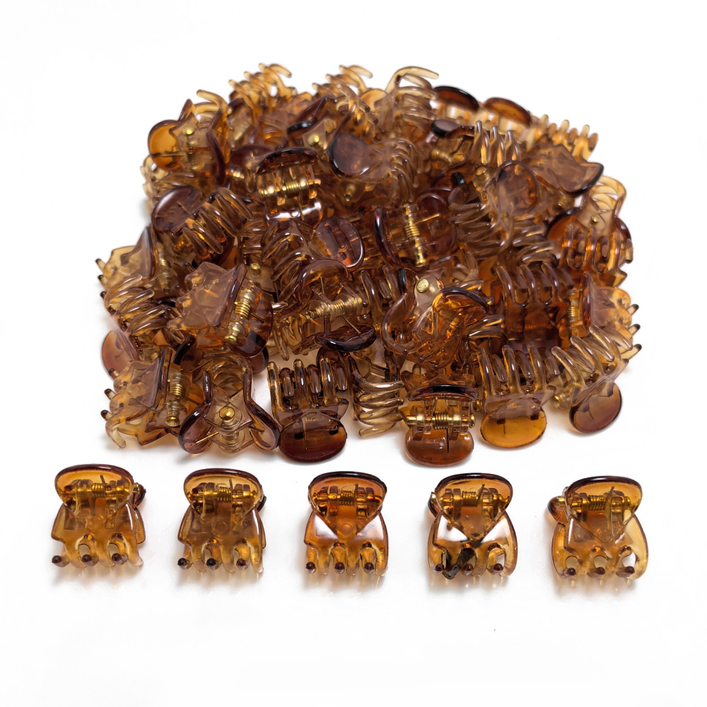 50 Stks/partij 1-1.5Cm Kleine Mini Haar Klauw Clips Zwart Bruin Doorzichtig Doorzichtig Plastic Clips Haarspeld Kids Haar Styling Klem Vrouwen: Licht Groen
