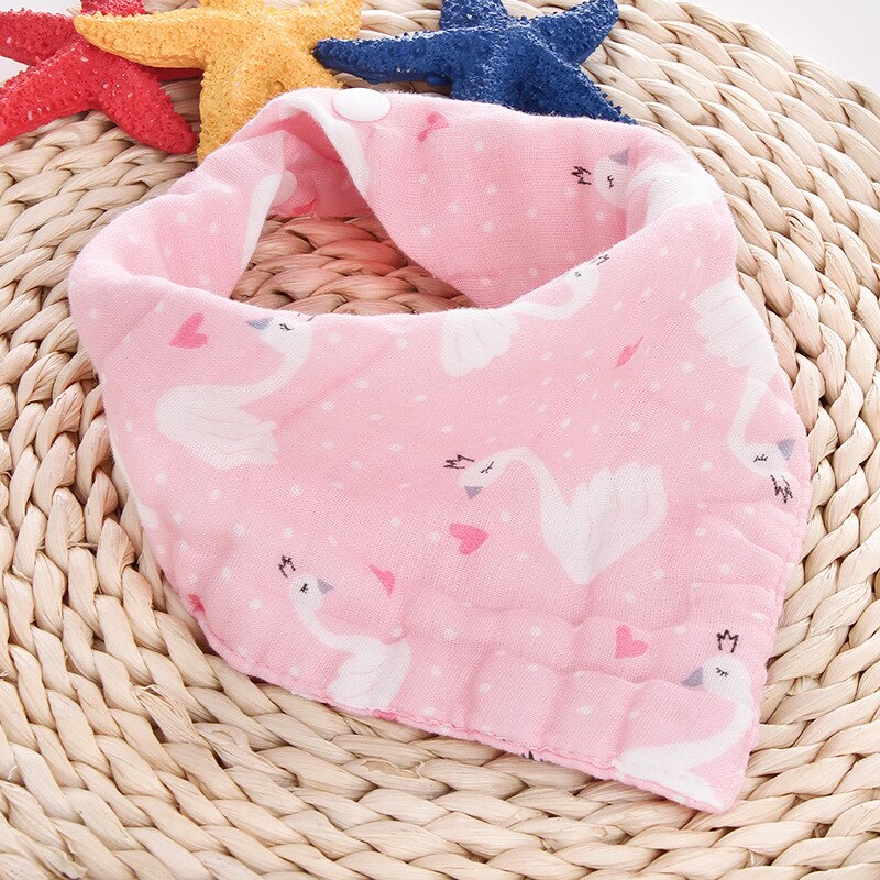 Muslin Baby Slabbers - Cartoon Dierenprint - Katoen Bandana Smock - Unisex Baby Spuugdoekjes: Roze flamingo