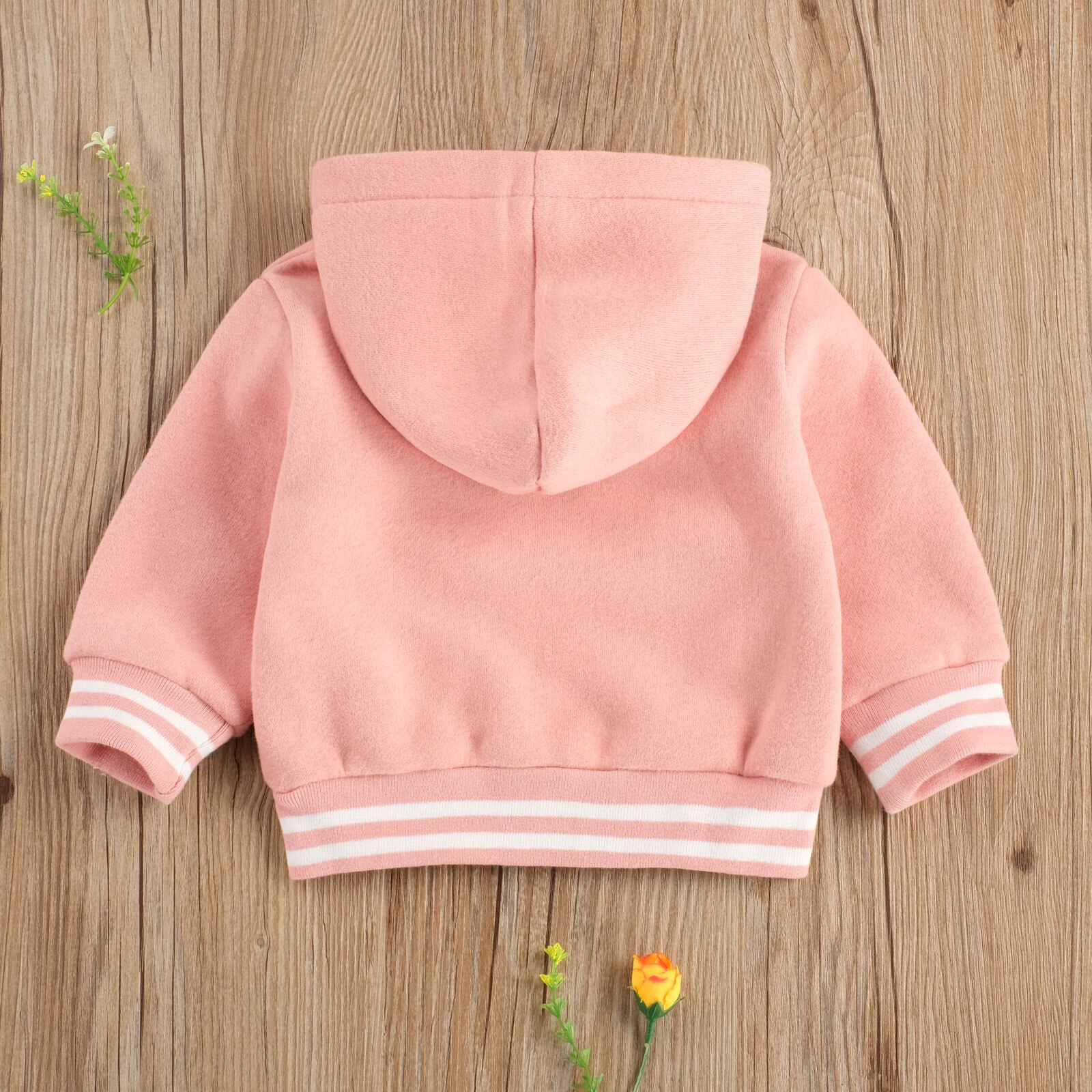 Boys and Girls Solid Color Jacket, Round Collar Long Sleeve Coat, Autumn Swan Printing Hoodie