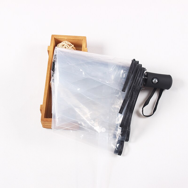 Parapluie de luxe pliant automatique pour femmes, grande taille, noir, Business, pluie, Transparent, à la