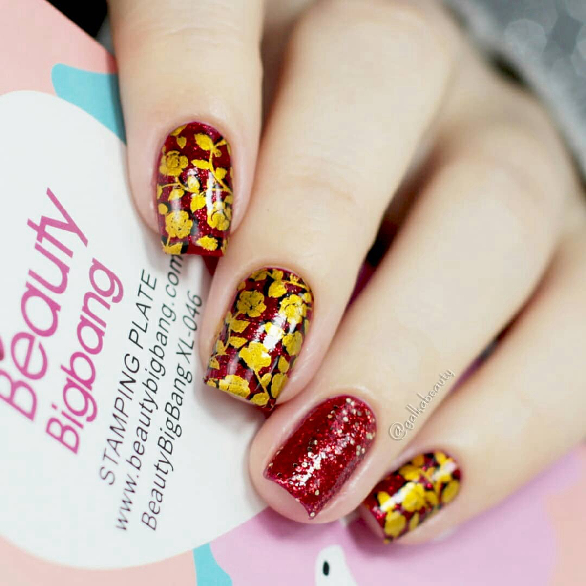 Beautybigbang alla hjärtans dag nagelstämpling tallrikar kärlek hjärta blommor stämpling för naglar diy nail art mall bbb xl -046