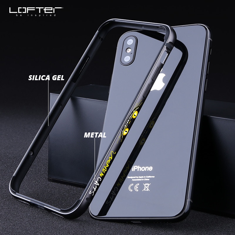 Lofter luxo telefone capa para iphone x xs caso de alumínio pára-choques para iphone x bonito animal capa para iphone x estilo europeu