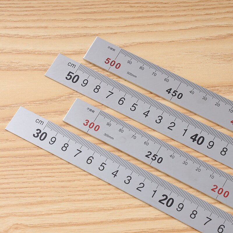 Stainless Steel L Shape Ruler Double Sided Ruler Measuring Tool Metal Straight 90 Degree Angle Ruler for Office School Supplies