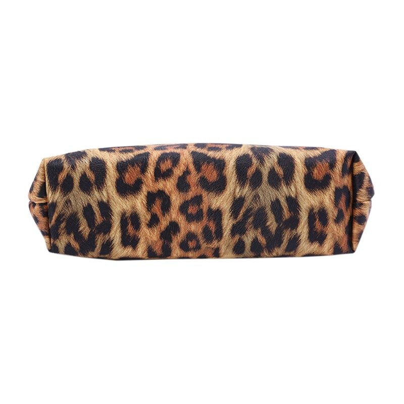 Rejse kosmetiktaske leopardprintet makeup-etui pose toiletartikler  lx9f