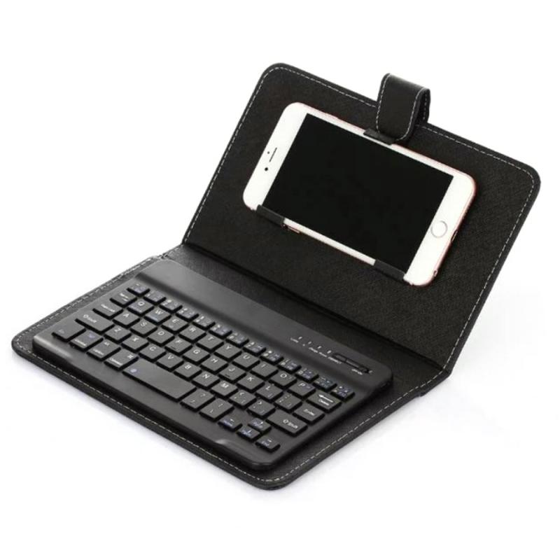 Draagbare Pu Lederen Wireless Keyboard Case Voor Smartphone Voor Iphone Beschermende Mobiele Telefoon Met Bluetooth Toetsenbord