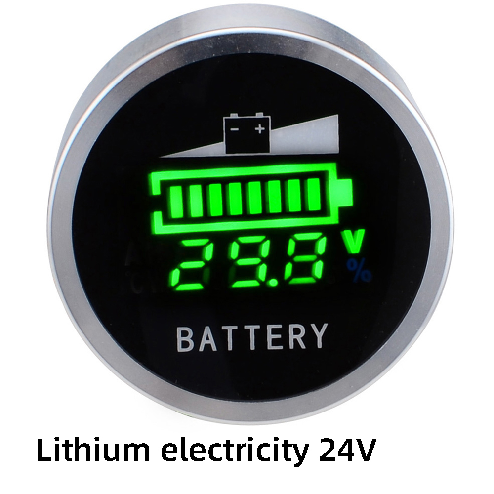 Indicateur de batterie 24V 36V 48V 60V 72V rond LED indicateur de capacité de batterie testeur de tension pour bateau solaire électrique eBike: Or