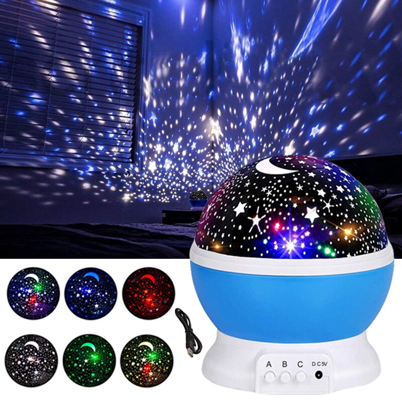 Hemel projector ster maan melkweg nachtlampje voor kinderen kinderkamer decoratie projector roterende kinderkamer nachtlampje led babylamp