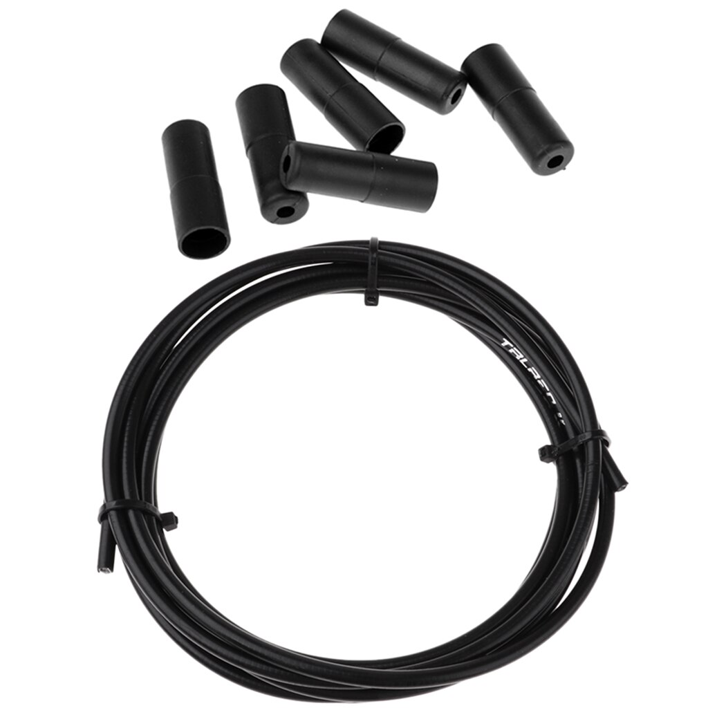 1 Roll 3 meters Brake Cable Housing Bike Brake Cable Housing Hose Cover Guard & End Cap Dust Cover with 6 Brake Cable Caps: Black