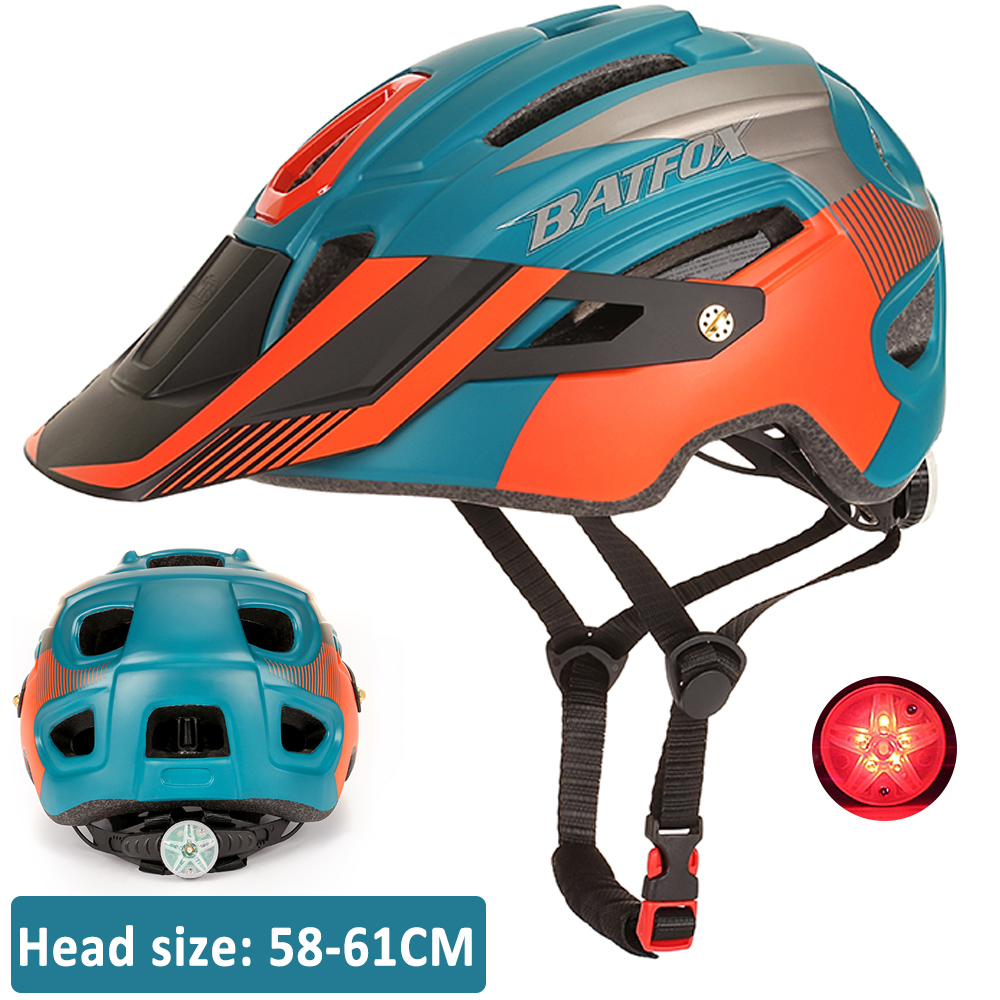 Orange cycling helmet MTB Large brim mountain bike ultralight bicycle helmet Men Women Casco Ciclismo Bicicleta MTB helmets: 8280-blue