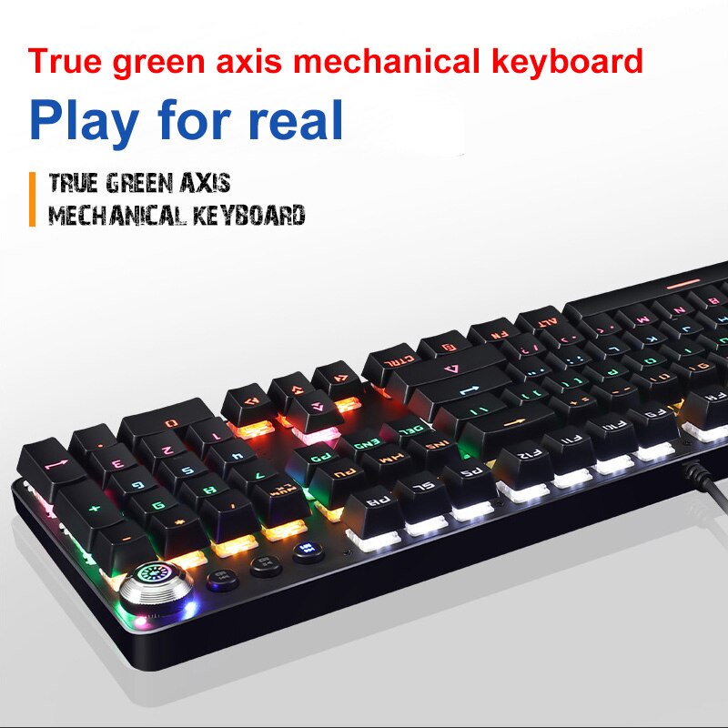 104 Keys USB Wired Gaming Keyboard Mechanical Keyboard Ultra-slim Wired Illuminated Gaming Keyboard For Windows