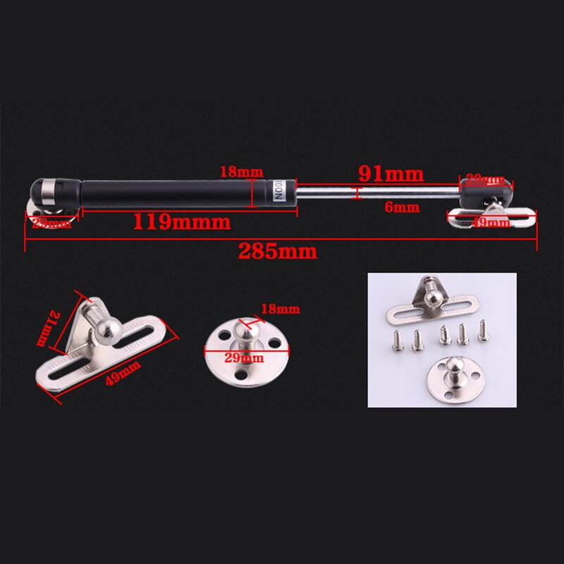 2pcs Door Lift Pneumatic Support Hydraulic Gas Spring Spring For Cabinet Door Force Lift Support Furniture: Silver