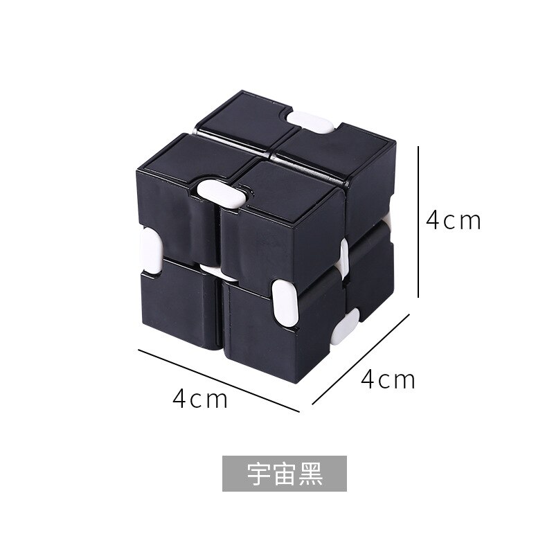 Kids Trend Creatieve Oneindige Magische Kubus Kantoor Flip Cubic Puzzel Stop Stress Reliever Autisme Speelgoed Fidgeting Volwassenen En Kinderen: black