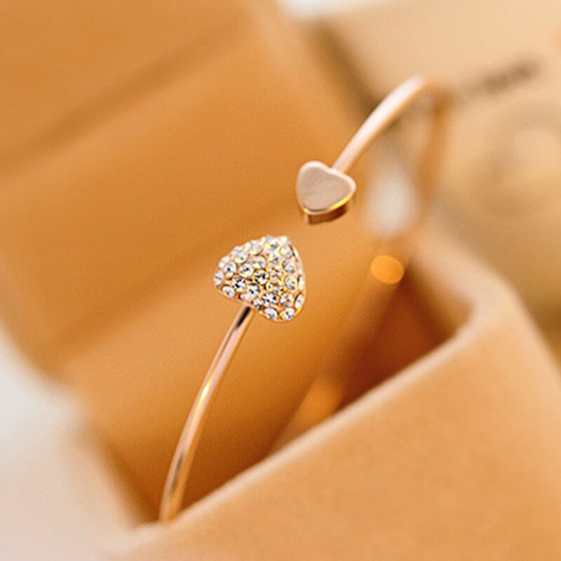 Einstellbare Kristall LIEBE Armbinde einstellen für Frauen Gold Farbe knapp Kaktus Ketten Armreif Boho Öffnung Armreifen Schmuck: ENL1002-1