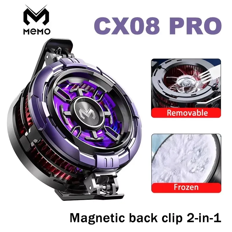 Universal- 2 in 1 Telefon Kühler Halbleiter Kühlung Magnetische Zurück Clip CX08 CX07 Fan einfrieren Kühler für iPhone iOS Android PUBG: Blau