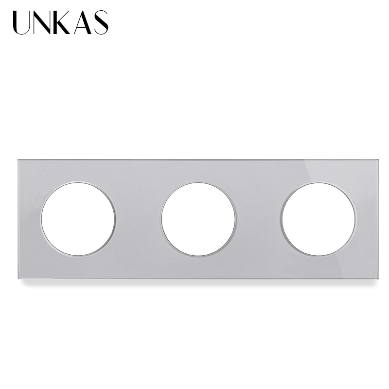 UNKAS Free Combination Single Gray Tempered Crystal Glass Panel Grey Modules DIY Matching For Wall Socket Switch