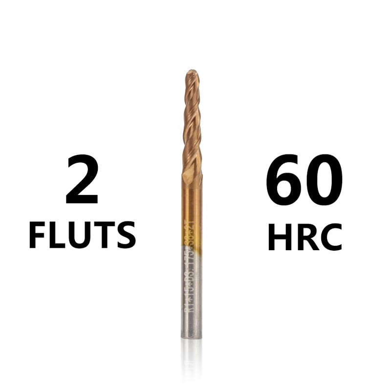 Xcan konisk kuglenæse endefræser 1/8 '' (3.175mm)  skaft supercoated hårdmetal fræser 5 stk sæt træ metal graveringsbit