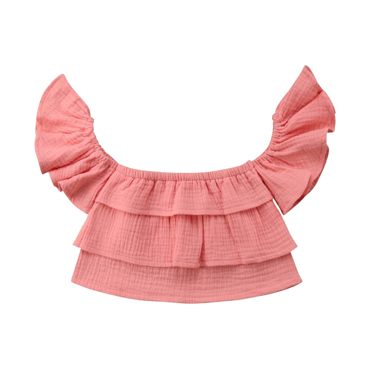 Newborn Kid Child Baby Girls Summer Blouse Off Shoulder Ruffled Dot Tops Shirt Blouse Summer Clothes Baby Girl 0-3T: Pink / 12M