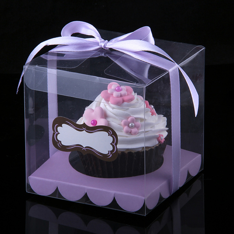 Vindue kage boks blår muffin enkelt cupcake boks fest bryllup favor kasser papir boks og emballage beholdere leverandør: Kak -06