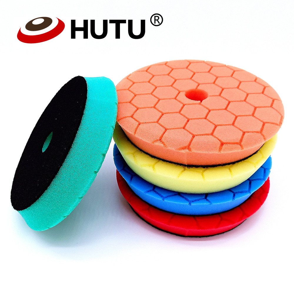 HUTU 3/5/6 Inch Sponge Polishing Pad Waxing Buffing Pads Kit Glossy Pad 125mm Car Headlights Polishing Disc For RO/DA Polishier