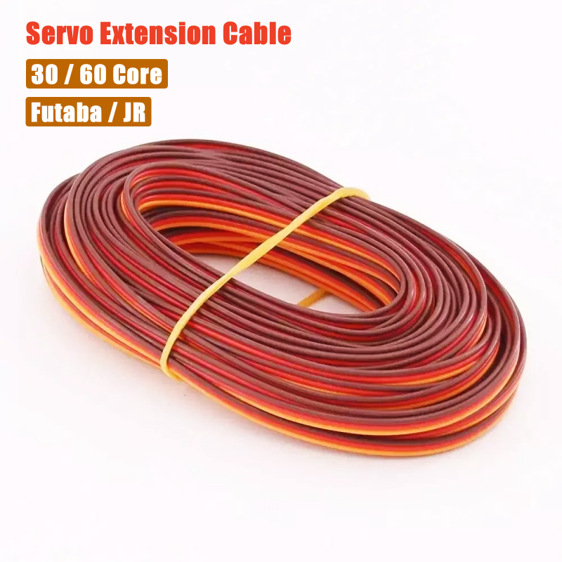 5 meter 26 awg /22 awg jr futaba servo förlängningskabel, 30/60 -kärnig ledning, störningsfri för rc-modell, gör-det-själv-tillbehör