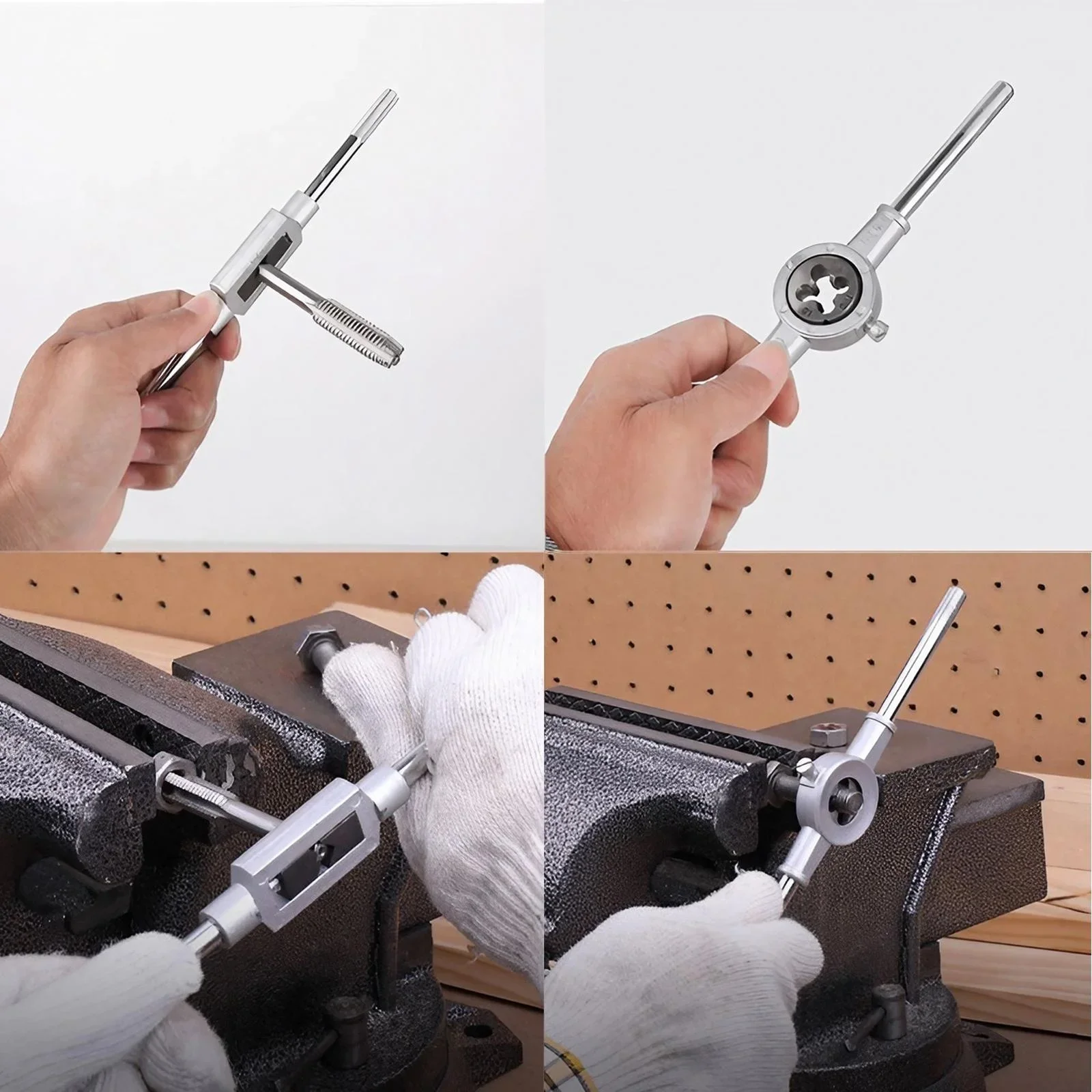 20-teiliges Gewinde-Reparatur-einstellen für Gewindebohrer, Handgewindeisen, runde Platte, Gewindeschleifer, Hardware--Werkzeug-einstellen für Heimwerker