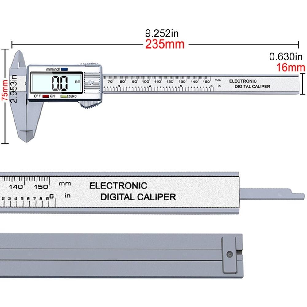 ACEMETER Digitale schuifmaat van roestvrij staal, 150 mm, met lcd-display en back-up-batterij, auto-off, professionele elektronische schuifmaat voor buiten-, binnen- en dieptemetingen