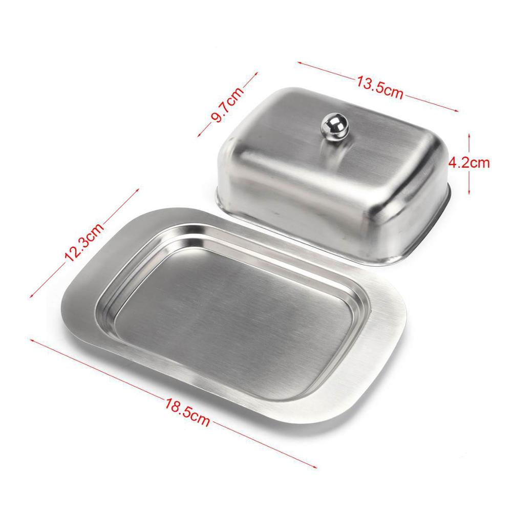 Kitchen Butter Dish Box Container Cheese Plate Storage Container Keeper Tray Butter Dish with Lid Stainless Steel Cheese Boxes: Default Title