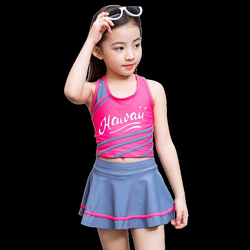 Toddler Pieces Girls Summer Swimwear Soild Baby Kids Swimwear Biquini Infantil Swimsuits Bikini Set For 6-15 Years: Red / 4XL(140-150cm)