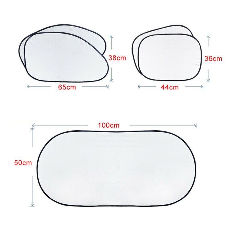 6pcs Window Sun Shade Easy To Install Silver Coated Reflective Materia Universal Durable