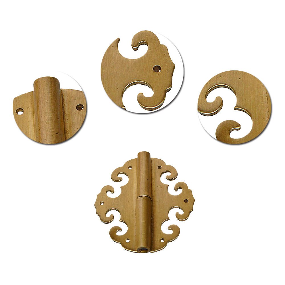 Hinge Chinese Furniture Hardware Copper Fitting For Trunk Cabinet Box Ches copper + iron shaft