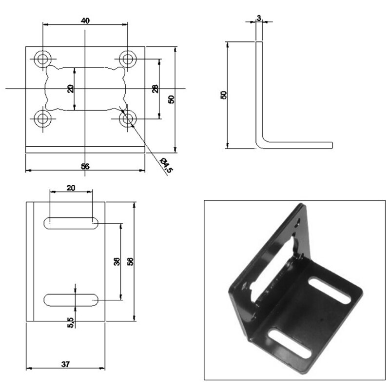 Support de montage d'engrenage à vis sans fin de JGY-370 pour le fonctionnement hélicoïdal d'engrenage à vis sans fin de moteur à courant continu 425D
