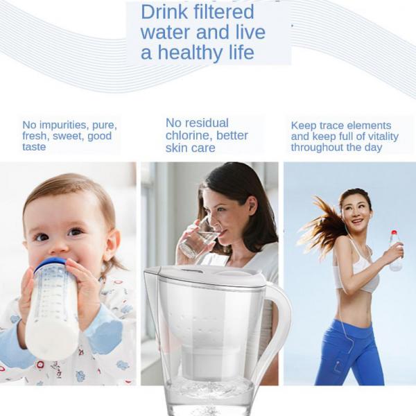 Jarra de agua con filtro de carbón activado, elimina la escala de cloro, 3,5l