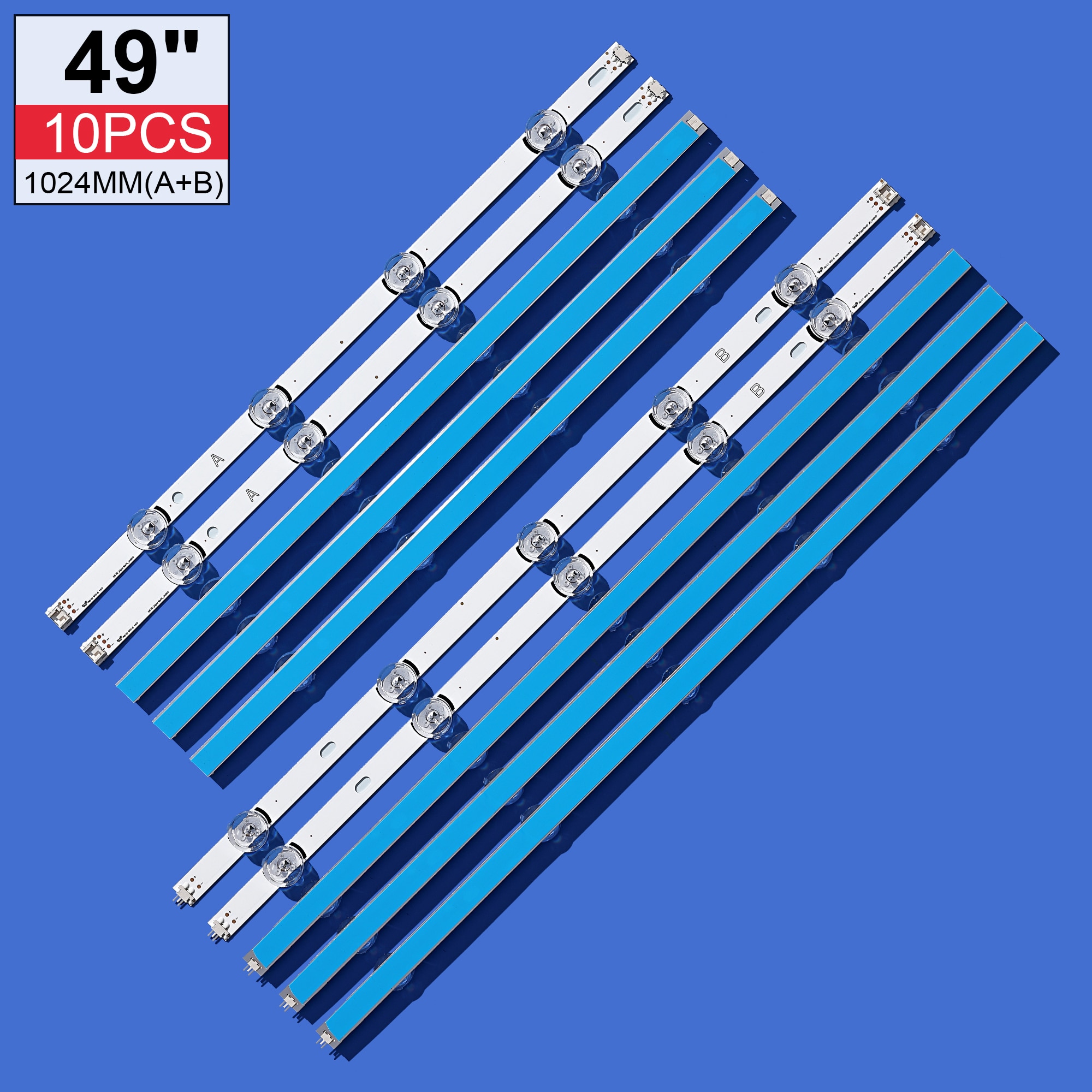 10 PCS/set LED backlgith strip Replacement for LG 49LB5500 LC490DUE Innotek DRT 3.0 49 A B 6916L-1788A 1789A 1944A 1945A