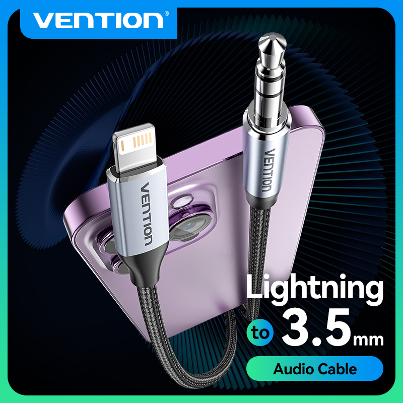 Adaptador Vention para iPhone DAC Lightning macho a 3,5mm adaptador macho para auriculares Cable de Audio para iPhone 14 13 12 Pro max Cables Aux