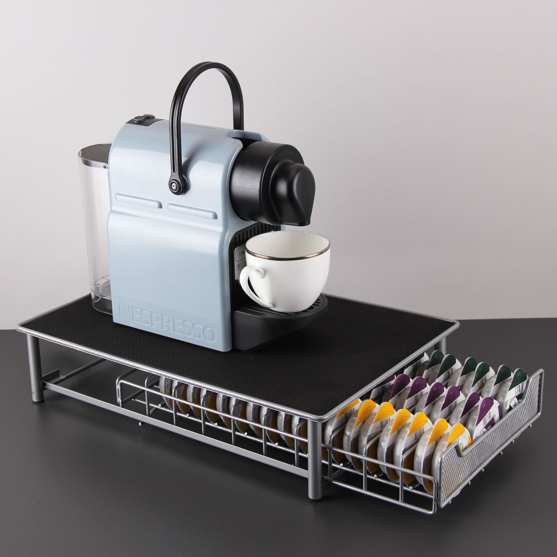 Cápsulas de café Nespresso/Tassimo/Dolce Gusto de acero inoxidable, soporte para cápsulas, estante de almacenamiento, cajones, estantes de cápsulas de café