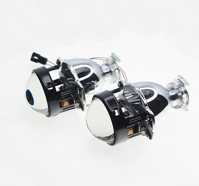 Bi xenon Universal de 1,8 pulgadas, lente de proyector HID, cubierta plateada negra, bombilla LED de xenón H1, faro delantero para motocicleta y coche H4 H7