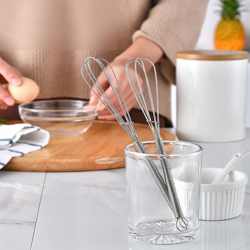 1Pc Multifunctional Rotary Manual Egg Beater Mixer Mini Kitchen Egg Whisk Bake Tool Egg Agitator Metal Eco-Friendly Egg Mixer