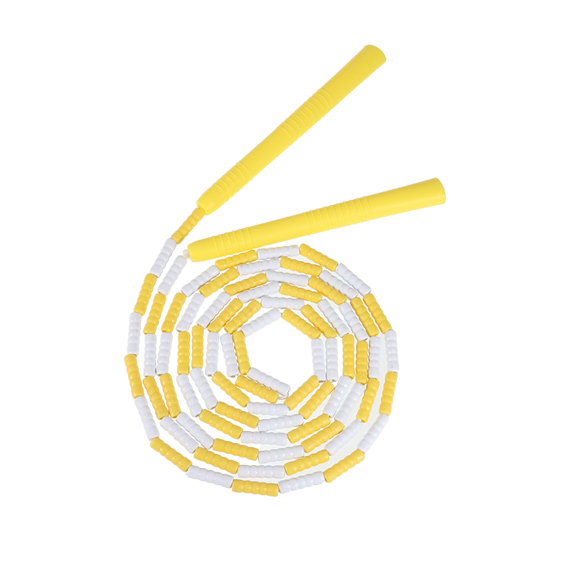 Corda per saltare con perline morbide Maniglia antiscivolo Corda per saltare fitness segmentata regolabile senza grovigli che mantiene l'allenamento in forma: giallo