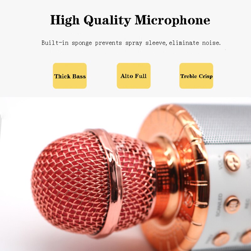 Draagbare Bluetooth Draadloze Microfoon Handheld Karaoke Mic USB Mini Home KTV Voor Muziek Zingen Speaker Speler