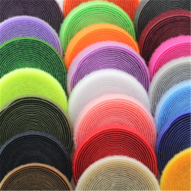 2cm 24m par krog og løkke selvklæbende tape velcro fleksible wrap sko tøj tape nylon sy på trykknapper