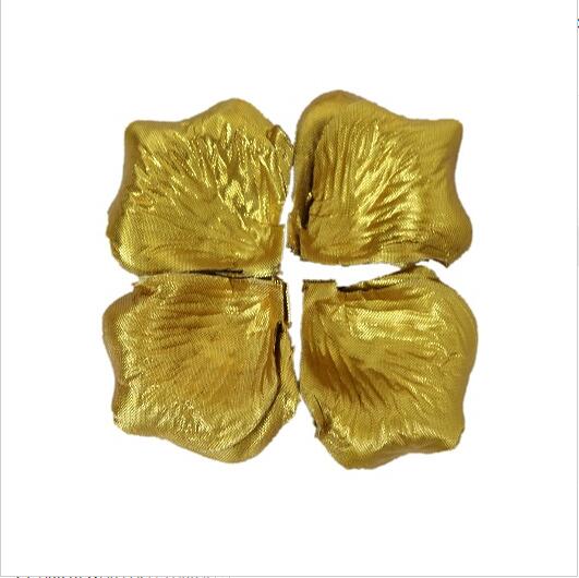 5*5cm 3000 stk/parti romantiske silke rosenblade til bryllup dekoration romantiske kunstige rosenblade bryllup blomst rose blomst: Guld