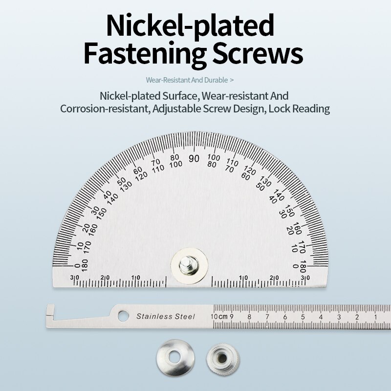 180 Graden Gradenboog Rvs Goniometer Metalen Hoek Finder Timmerman Heerser Houtbewerking Tool Meetinstrumenten 100/150Mm