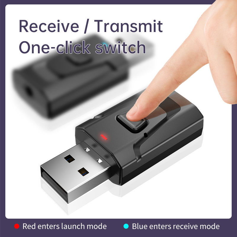 Receptor y transmisor de Audio USB Bluetooth 5,4, adaptador inalámbrico de micrófono, AUX/RCA de 3,5mm para TV, PC, auriculares, estéreo para el hogar, música HIFI para coche